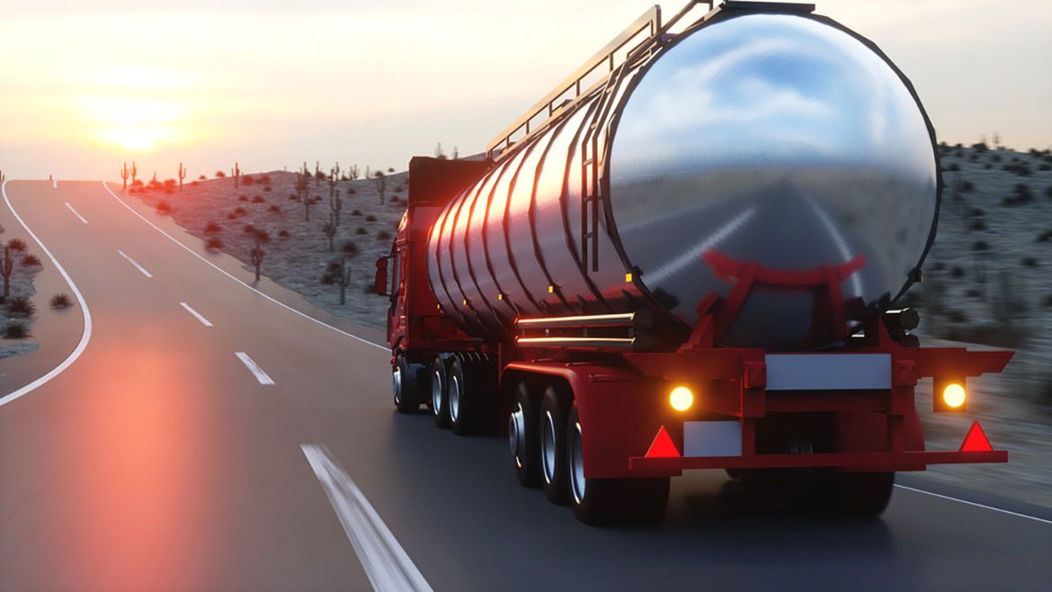 Oil and gas logistics operations showing haulage trucks